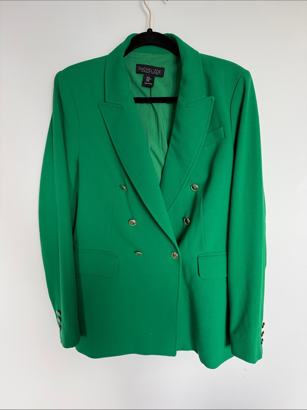 Rachel Zoe Bright Green Double Breasted Blazer Size M
